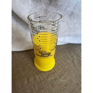 Vintage Milmour Wonder Cup Yellow 1C. Measuring Cup Metric Scale Coffee Scale